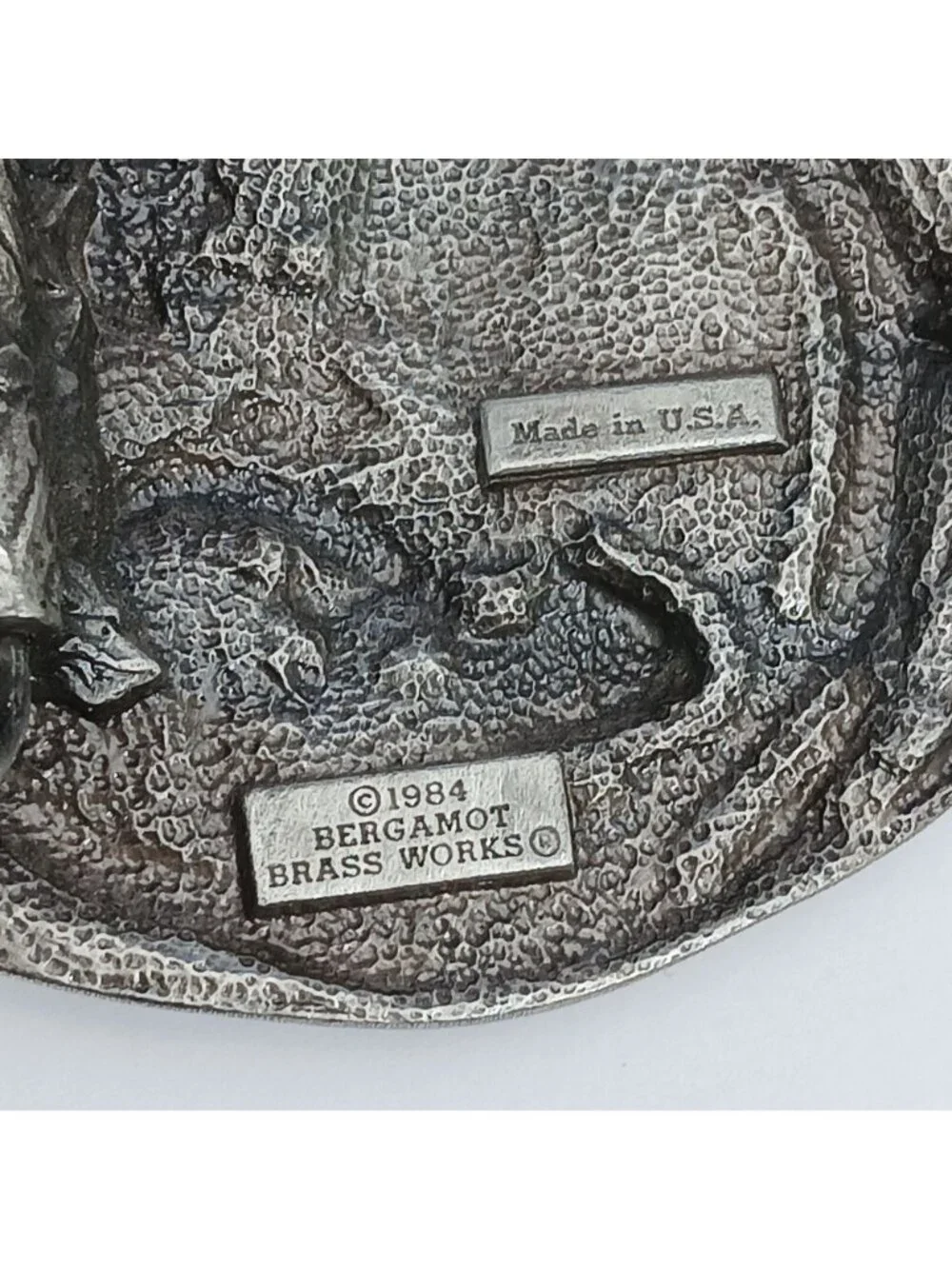Vintage 1984 Bergamot Army Reserve Pewter 3D Eagle Belt Buckle 1984 Made in USA